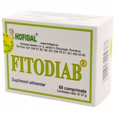Diabet - FITODIAB® normalizează nivelul glucozei din sange, 60 comprimate, Hofigal