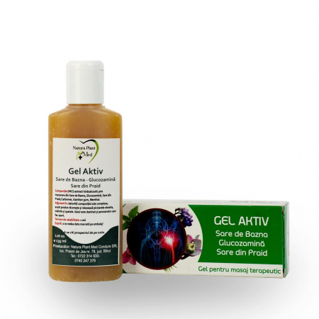 dureri articulatii uz extern - Gel aktiv Sare de Bazna + Glucozamina – Sare din Praid – Salcie – Untul Pamantului - NATURAPLANT
