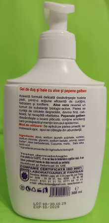 GEL de DUS cu ALOE, PEPENE GALBEN si UNT de CACAO, 300ml, Favisan [1]