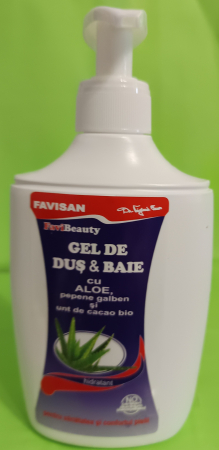 geluri de dus - GEL de DUS cu ALOE, PEPENE GALBEN si UNT de CACAO, 300ml, Favisan