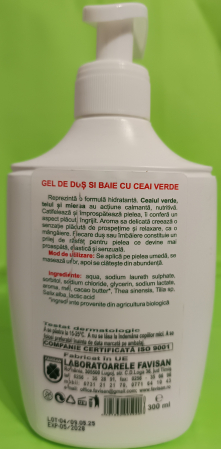 GEL de DUS cu Ceai Verde, Miere de albine si Unt de Cacao, 300ml, Favisan [1]