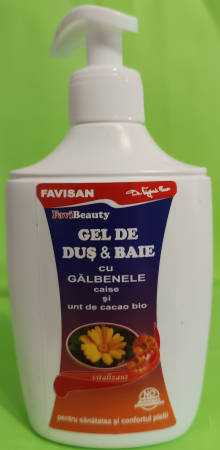 geluri de dus - GEL de DUS cu Galbenele, Caise si Unt de Cacao, 300ml, Favisan