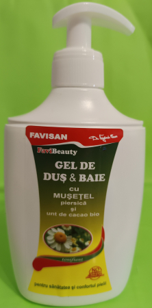 INGRIJIRE PERSONALA - GEL de dus cu Musetel, Piersica si unt de cacao, 300 ml, Favisan