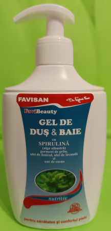 GEL de DUS cu Spirulina, Germeni de grau, Ulei Fenicul, Ulei Lavanda, Unt de Cacao, 300ml, Favisan