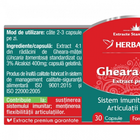 GHEARA MATEI EXTRACT Standardizat, Herbagetica [1]
