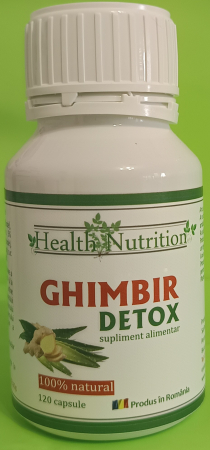 stimularea digestiei - GHIMBIR DETOX 280mg, 120 capsule, Health Nutrition