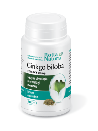 circulatie cerebrala si memorie - GINKGO BILOBA extract 60mg, Rotta Natura la Nana Plafar