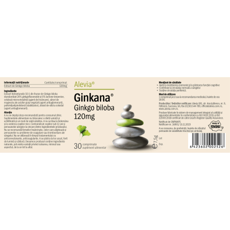 GINKANA GINKGO BILOBA, 120 mg Alevia la Nana Plafar [2]