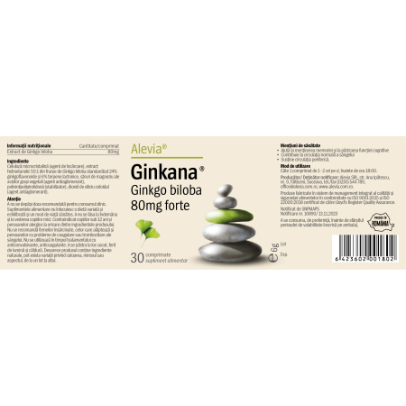 Ginkana Ginko Biloba Forte 80mg, Alevia la Nana Plafar [2]