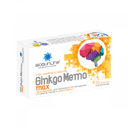 circulatie cerebrala si memorie - GINKGO MEMO MAX circulatie Cerebrala si Memorie, 30 comprimate, BioSunLine Helcor  la Nana Plafar