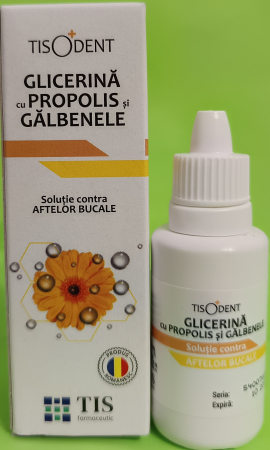 SUPLIMENTE PENTRU ADULTI - GLICERINA cu Propolis si Galbenele Tisodent, 25 ml, Tis Farmaceutic la Nana Plafar