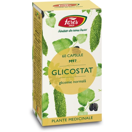glicemie, diabet copii - Glicostat, M97, 60 capsule, Fares