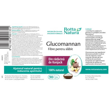 GLUCOMANNAN FIBRE SLABIT, 90 capsule Rotta Natura [1]