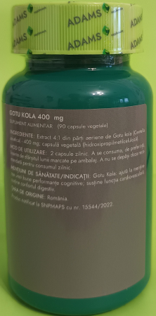 GOTU KOLA 400mg, 90 capsule, Adams Supplements la Nana Plafar [2]