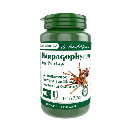 DURERI: dentare, musculo-articulare, nevralgii, cefalee - HARPAGOPHYTUM Gheara diavolului, capsule, Pro Natura Medica la Nana Plafar