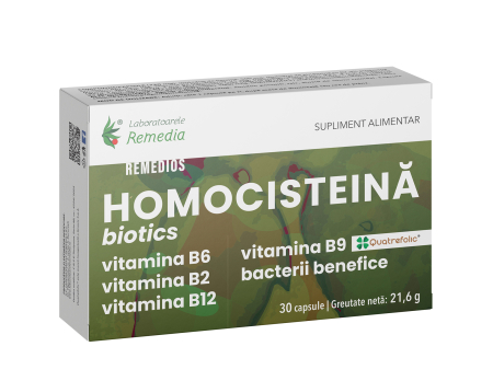 performanta cognitiva si mentala - HOMOCISTEINA Biotics Remedios, 30 capsule, Remedia la nana Plafar