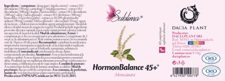 Hormon Balance 45+ Sublima, 60 comprimate, Dacia Plant [1]