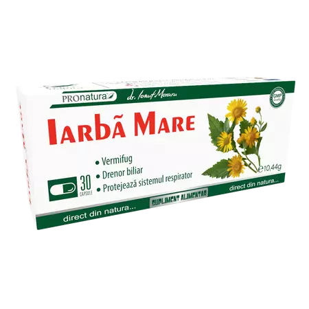dureri de gat adulti - Iarba Mare, 30 capsule, Pro Natura Medica