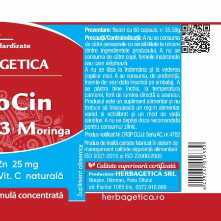 IMUNOCIN D3 4000UI, extract Moringa, Herbagetica [2]