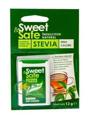 PRODUSE ALIMENTARE - ​​​​​​​Indulcitor natural din Stevia tablete - Sweet&Safe, 200 tab