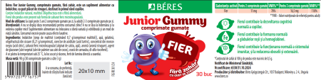 JELEURI cu FIER si cu gust de struguri Fier Junior Gummy, 30 jeleuri, Beres la Nana Plafar [1]