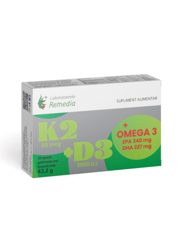 afectiuni CARDIOVASCULARE - K2+D3+E+OMEGA 3,  CARDIOPROTECTOR capsule moi, Remedia la Nana Plafar