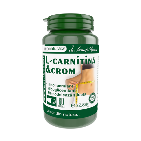 controlul greutatii - L-Carnitina & Crom, 60 capsule, Pro Natura Medica la Nana Plafar