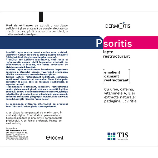 LAPTE Restructurant  PsoriTIS 100 ml TIS Farmaceutic la Nana Plafar [1]