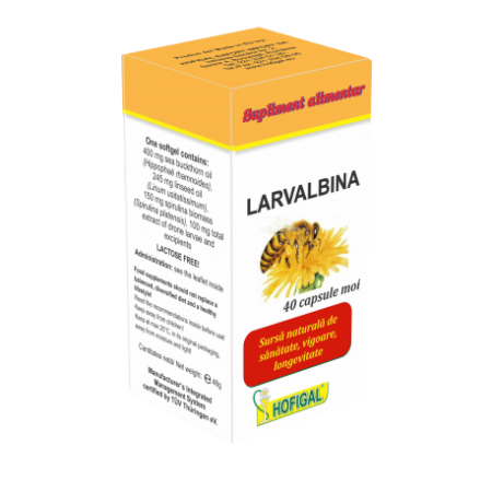 vitamine - LARVALBINA Extract din Larve, 40 capsule moi, Hofigal la Nana Plafar