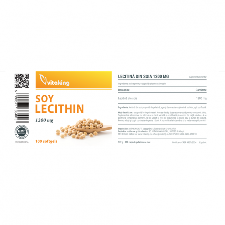LECITINA Forte 1200 mg, 100 capsule gelatinoase, Vitaking [1]