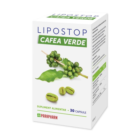accelerare metabolism - LIPOSTOP CAFEA VERDE, 30 capsule, Parapharm