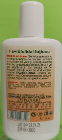 LOTIUNE pentru PIELE PATATA, PISTRUI, PETE BRUNE, Faviefelidal, 70 ml Favisan la Nana Plafar [1]