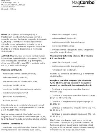 MagCombo Complex Magneziu, 940 mg, 20 capsule, Vitaslim la Nana Plafar [2]
