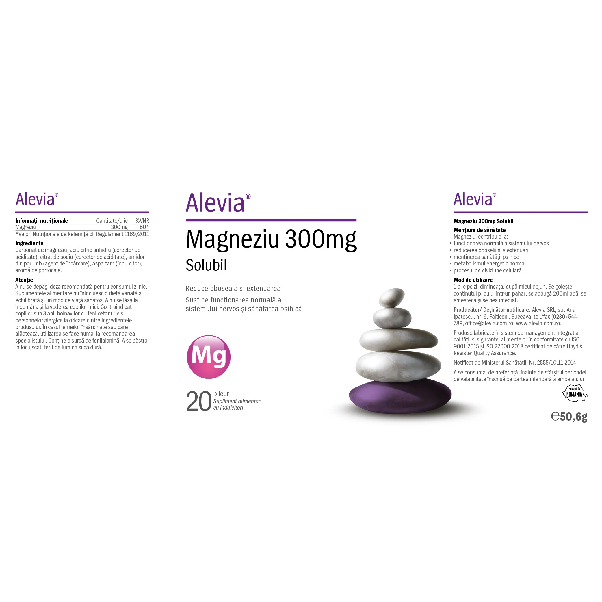 MAGNEZIU 300mg 20 plicuri Alevia la Nana Plafar [1]