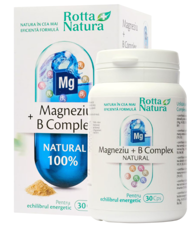 MAGNEZIU+B Complex Natural, 321mg, 30 capsule, Rotta Natura la Nana Plafar [1]