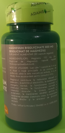 MAGNEZIU (Bisglicinat de Magneziu), 800mg, Adams Supplements a  Nana Plafar [2]