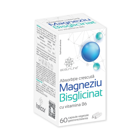 MAGNEZIU cu B6 60 capsule vegetale gastrorezistente, BioSunLine Helcor la Nana Plafar [1]