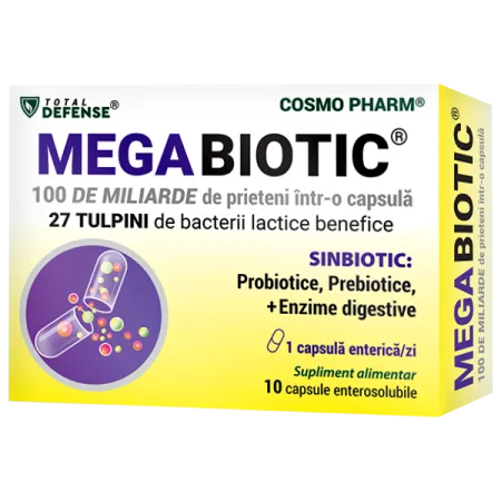 SUPLIMENTE PENTRU ADULTI - Megabiotic, 10 capsule enterosolubile, Cosmopharm
