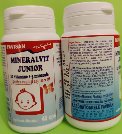 MINERALVIT JUNIOR (copii si adolescenti), 40 capsule, Favisan la Nana Plafar [1]