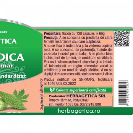 MOMORDICA 450 mg Extract Castravete Amar, Herbagetica [5]
