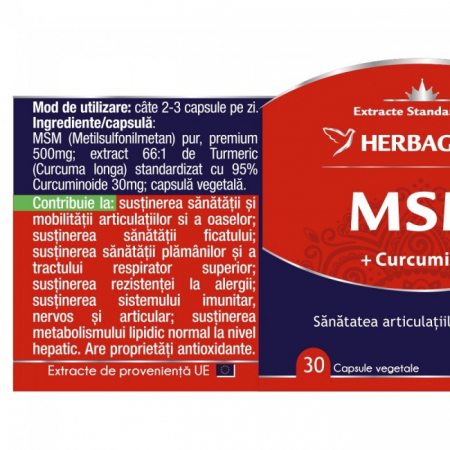 MSM 500mg si Curcumin, Herbagetica [1]