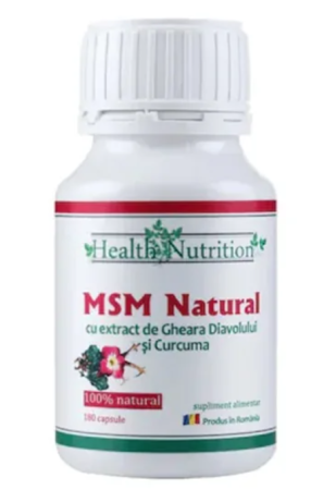 Articulatii si sistemul osos - MSM capsule 100% naturale, 180 capsule, Health Nutrition la nana plafar