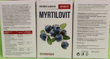 MYRTILOVIT pentru DIABET, 60 tablete dizolvabile, Parapharm [1]