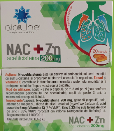 GRIPA si RACEALA - NAC+ZN  cu vitamina C si zinc, BioSunLine Helcor la Nana Plafar