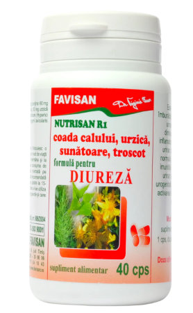 diureza - Nutrisan R1 Coada Calului, Urzica, Sunatoare si Troscot 40 capsule, FAVISAN