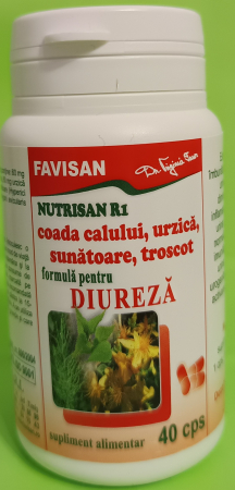 Nutrisan R1 Coada Calului, Urzica, Sunatoare si Troscot 40 capsule, FAVISAN