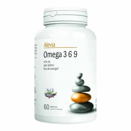 memorie si concentrare - OMEGA 3 6 9, (ulei de Peste, In si Limba-mielului) capsule moi, Alevia
