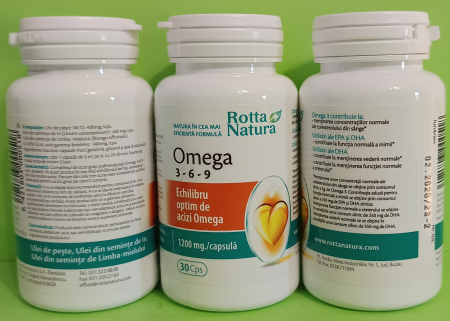 OMEGA 3 6 9 ulei de PESTE IN si LIMBA MIELULUI 1200mg, Rotta Natura la Nana Plafar