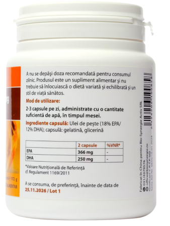 Omega 3 ulei de peste 1000 mg, 120 capsule, Bio Synergie la Nana Plafar [1]