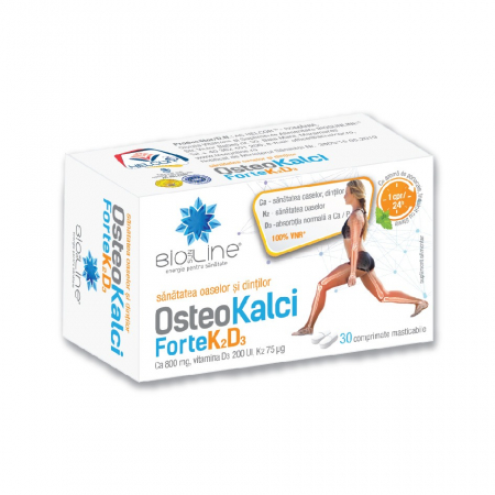 OSTEO KALCI FORTE K2D3, 30 comprimate masticabile, BioSunLine Helcor